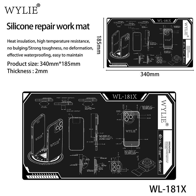 Electronics Repair Mat - WYLIE WL-181X Isıya Dayanıklı Yalıtımlı Silikon