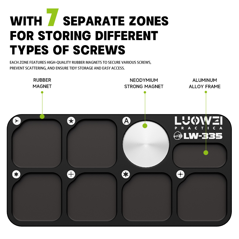 LUOWEI LW335 Vida Saklama Taht - Electronics Repair Mat incelemesi ve fiyatı